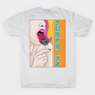 Girl with lolipop disco pop art T-Shirt